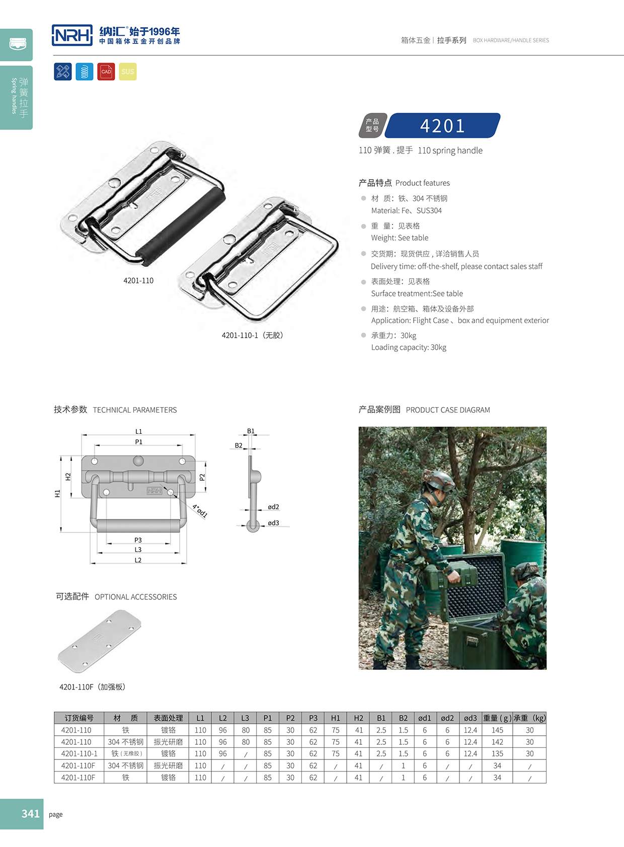 納匯/NRH 彈簧拉手 4201-110