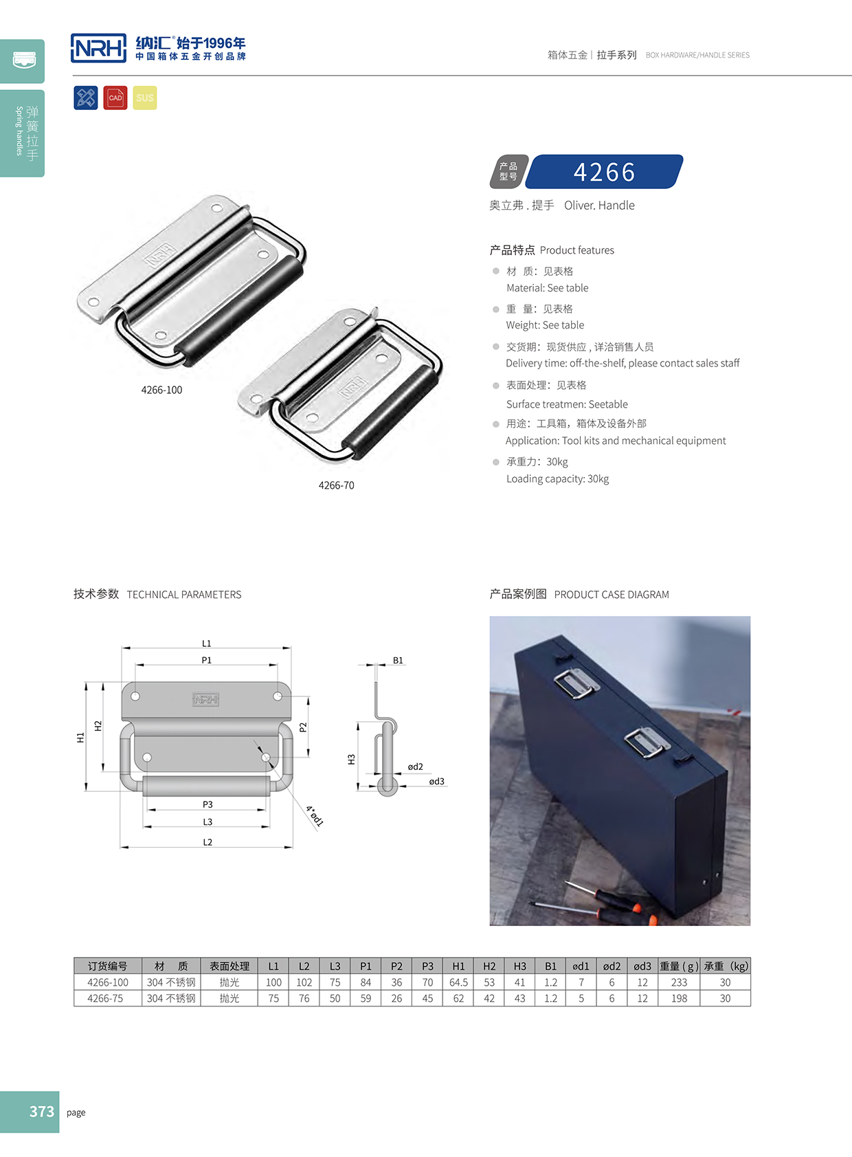 納匯/NRH 電源箱拉手 4254