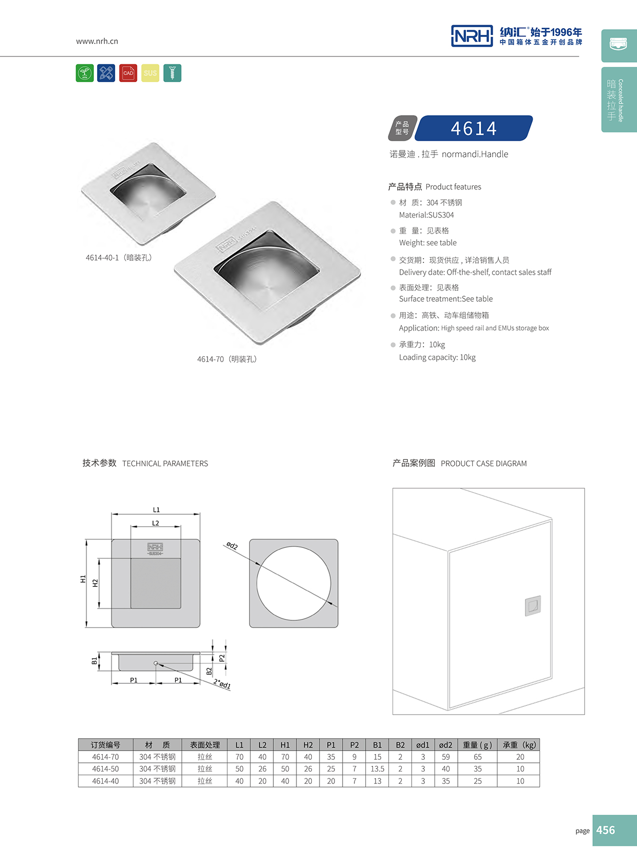 納匯/NRH 4614-70 應急滾塑箱提手