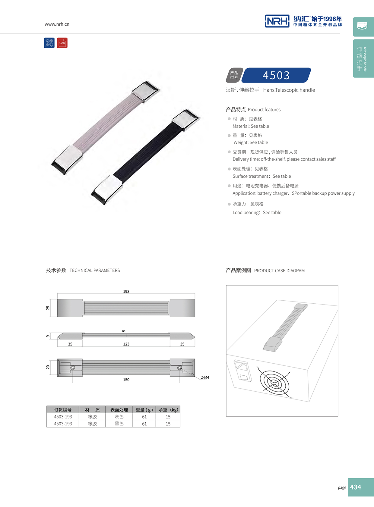 納匯/NRH 伸縮拉手4503-193