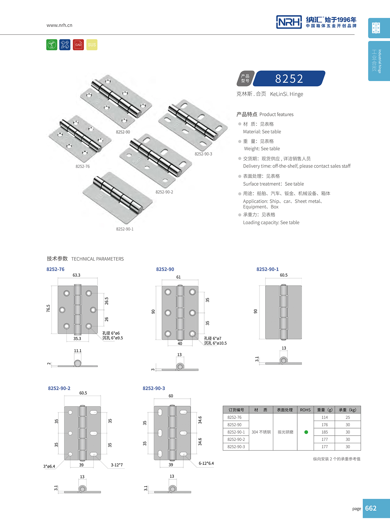 8252-90-1工業五金合頁